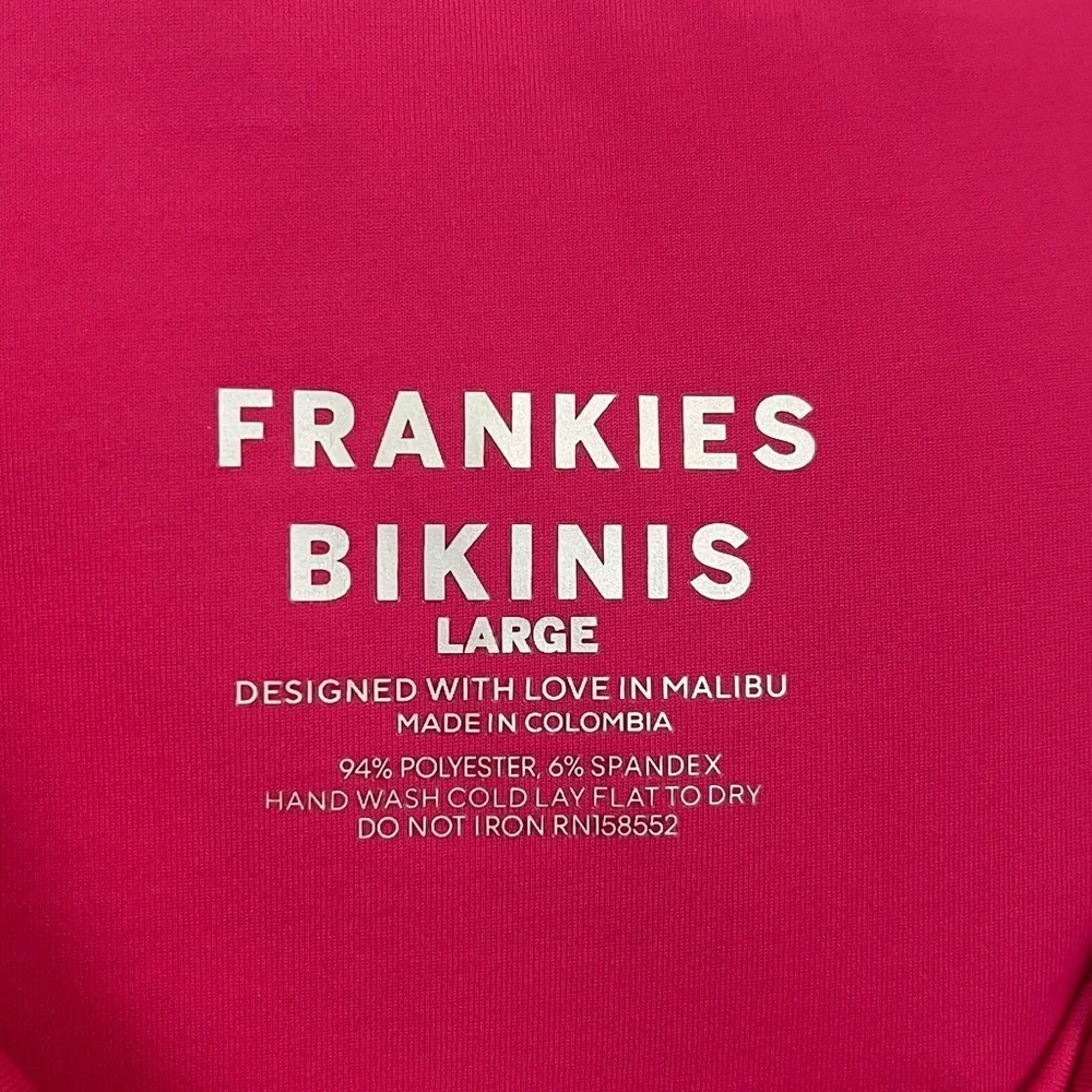 Frankies Bikinis Orange and Pink Terry Hibiscus 3 Piece Bikini Set Size L